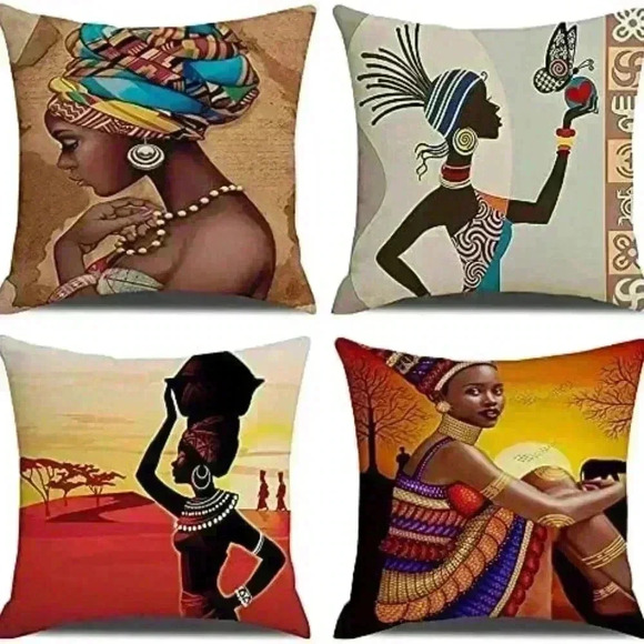1pc African Pillow Covers 18x18,Indian American Women Pillows - Picture 7 of 7